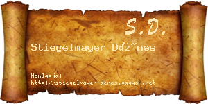 Stiegelmayer Dénes névjegykártya