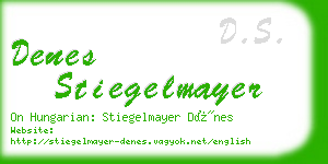 denes stiegelmayer business card